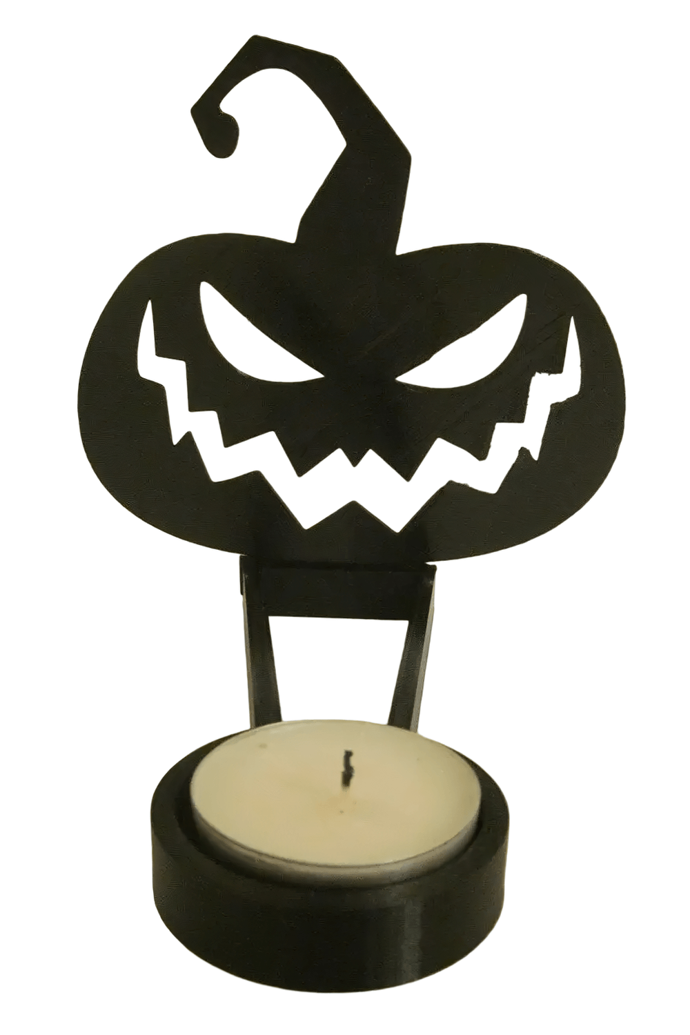 Halloween Shadow Tealight Holder with Metal Scene