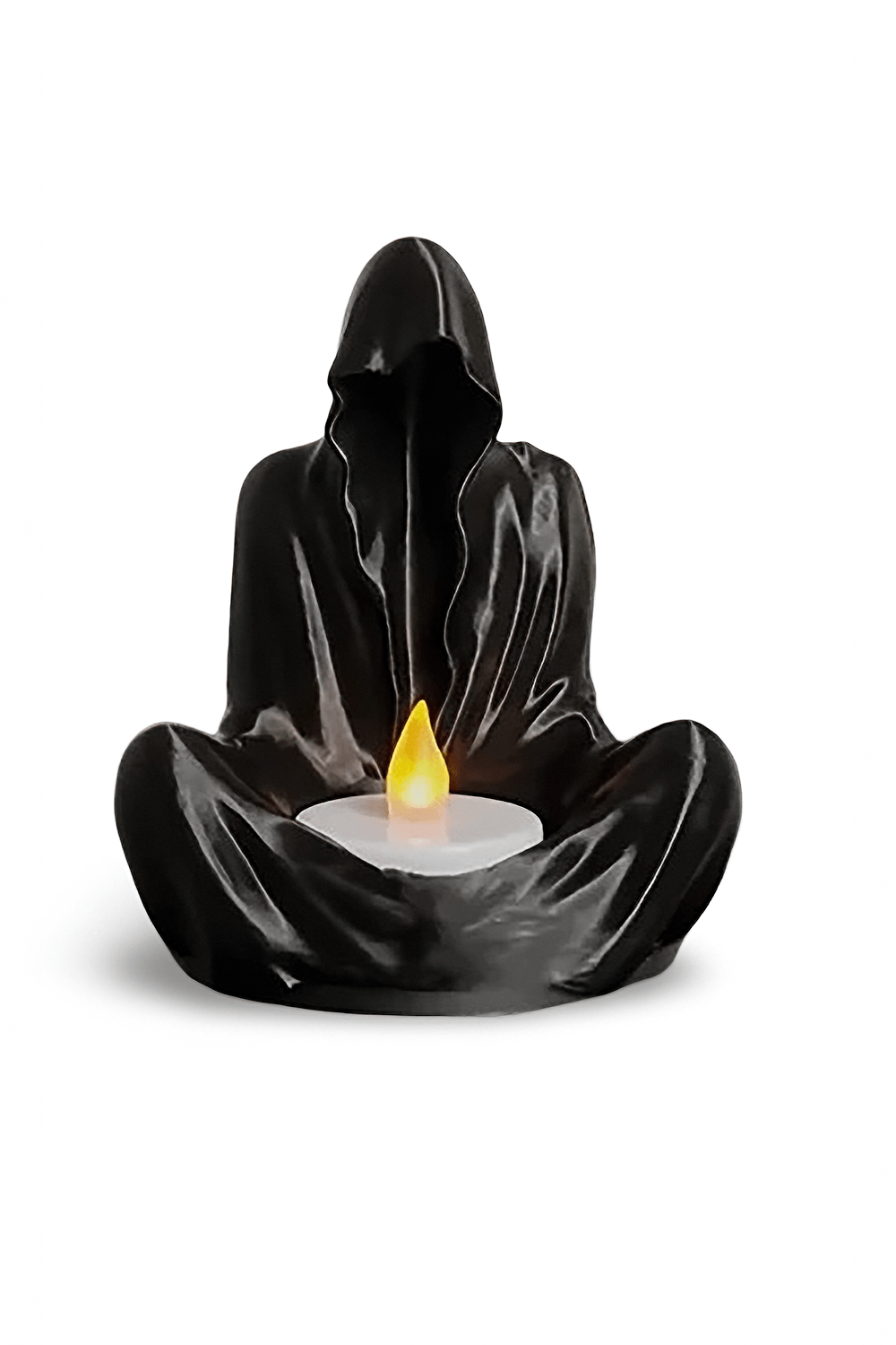 Haunting Black Ghost Wizard Candle Holder for Gothic Decor