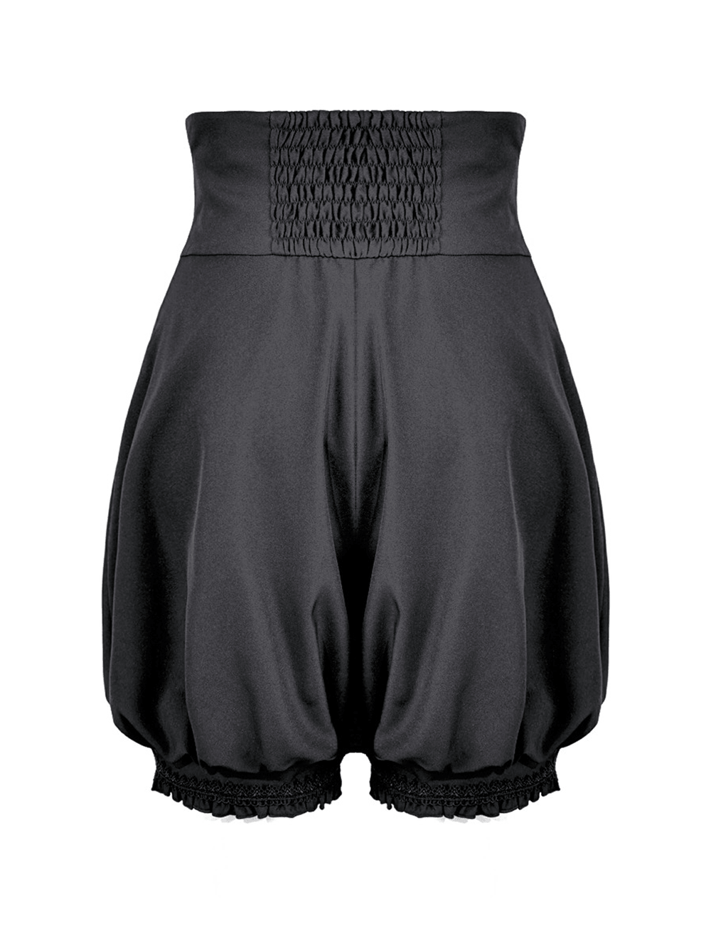 High Waist Bubble Bloomer Shorts with Decorative Buttons
