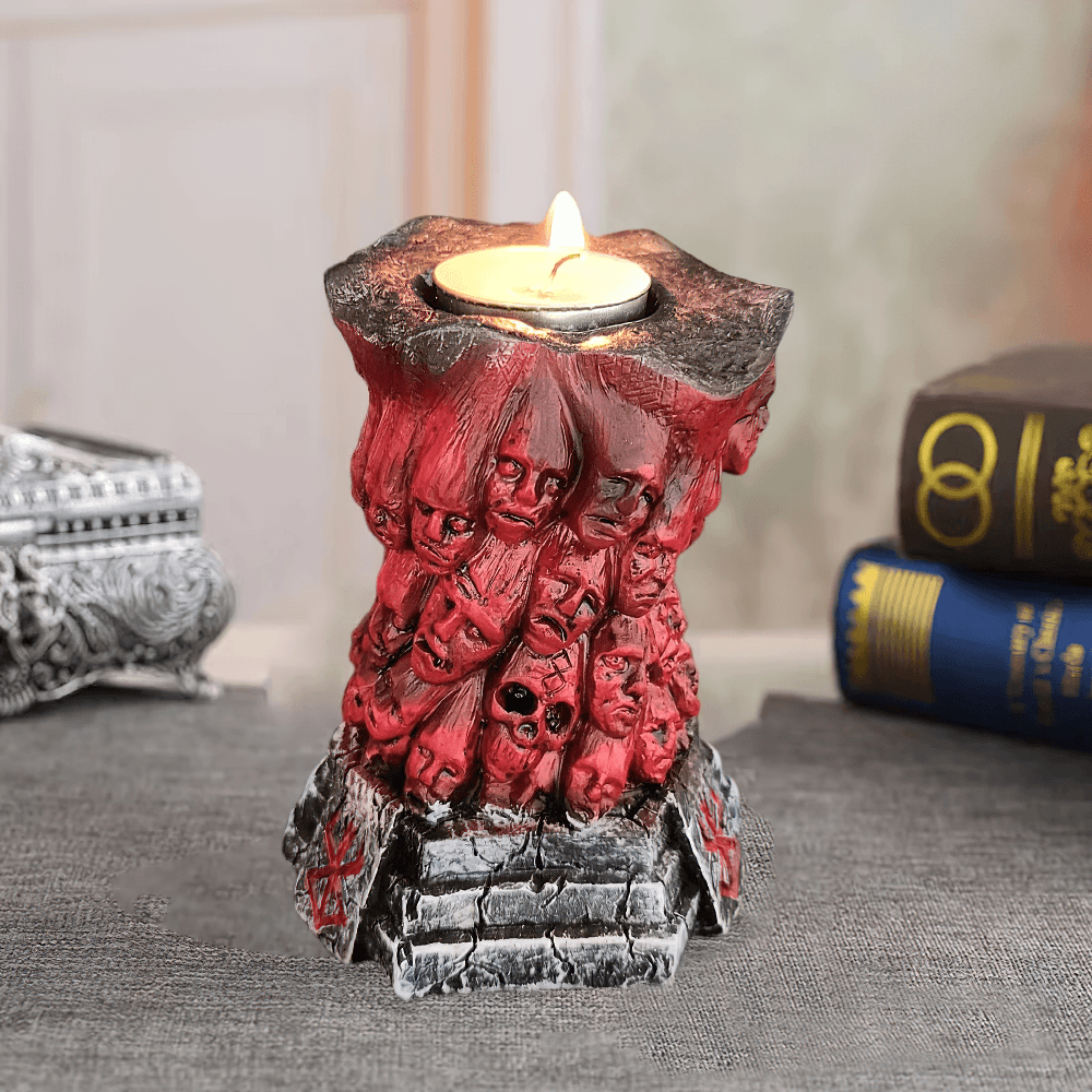 Horror Skull Tealight Holder for Gothic Decor