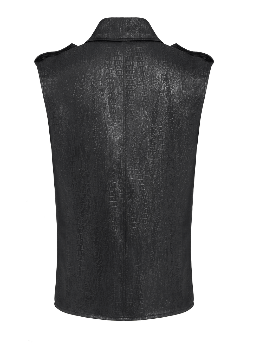 Lace-Up Sleeveless Shirt with Epaulets and Metal Buttons