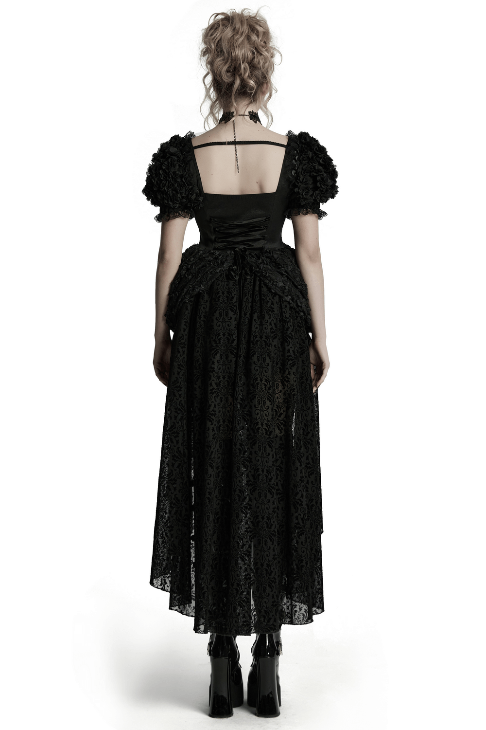Lolita Sweet Cool Dress with Puff Sleeves and Lace