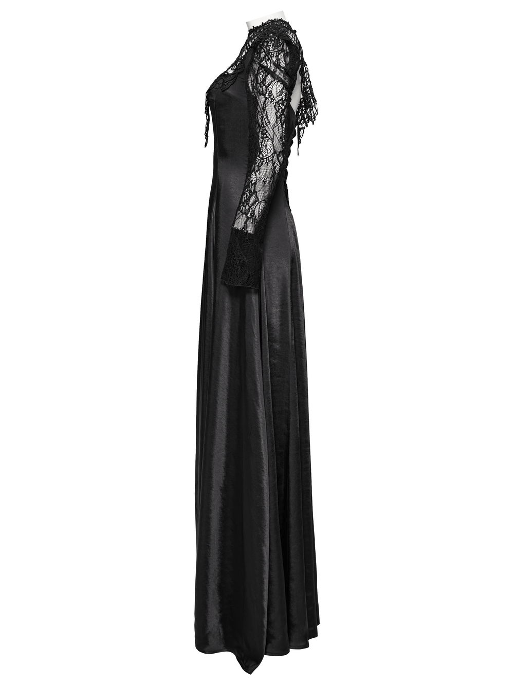 UK SALE of Long Gothic Dress with Lace Sleeves and Drawstring Back