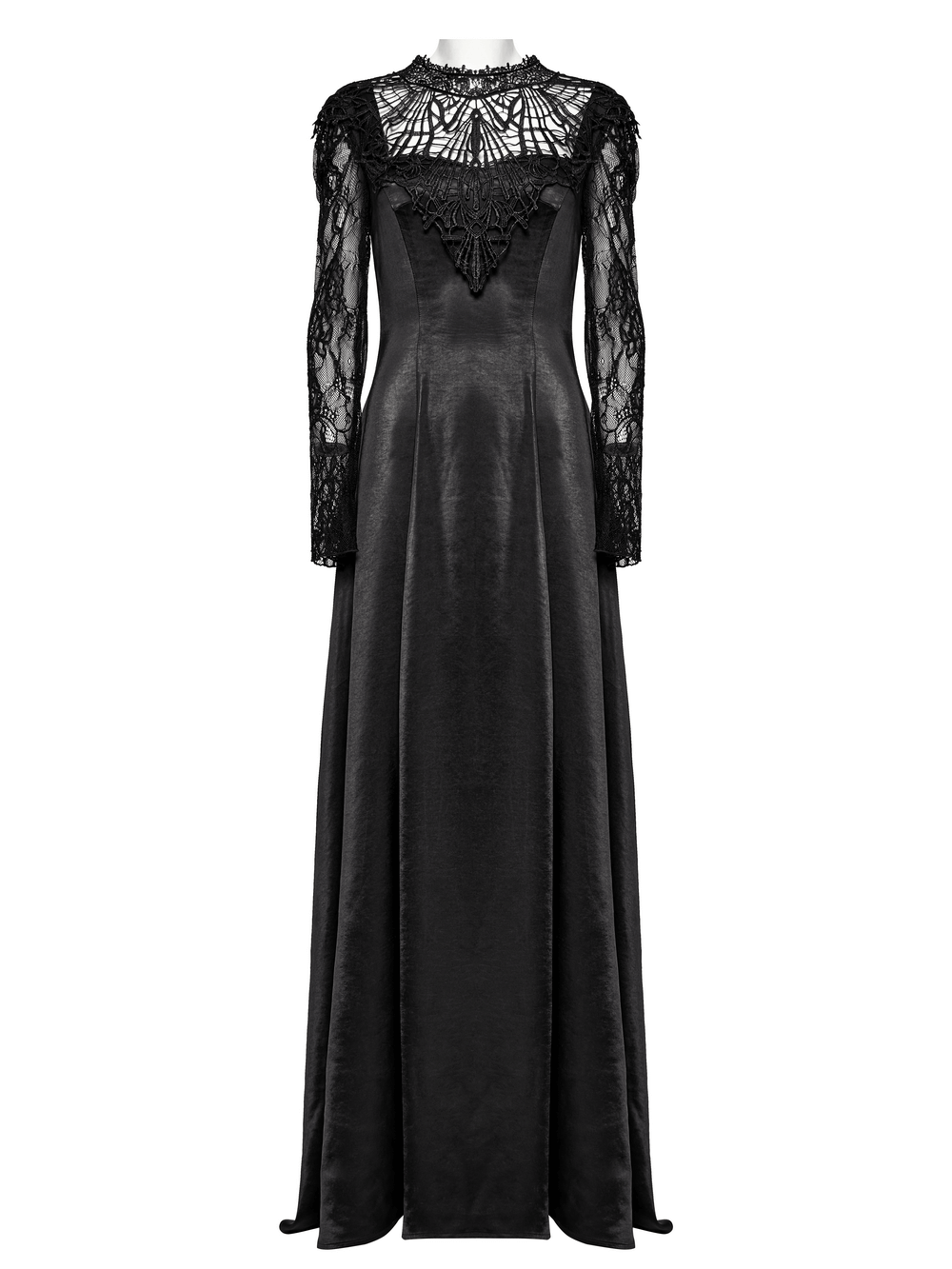 UK SALE of Long Gothic Dress with Lace Sleeves and Drawstring Back
