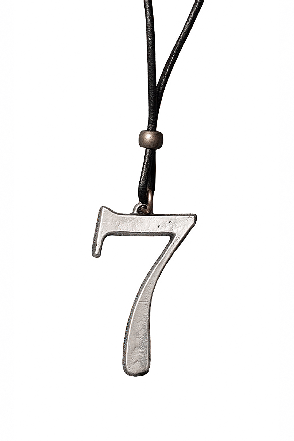 Lucky Number Seven Pewter Pendant Necklace Talisman