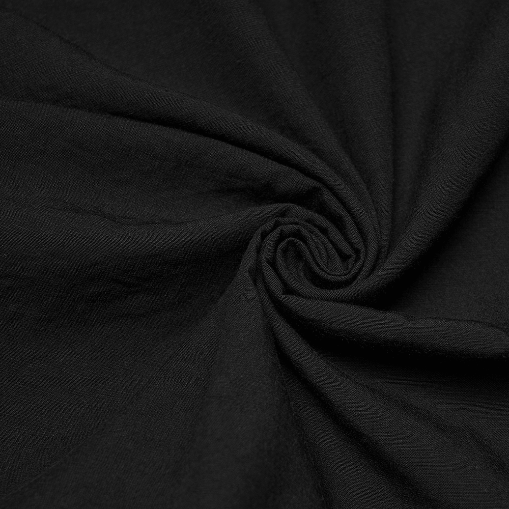 Male Black Gothic Pleated Lantern Tapered Pants