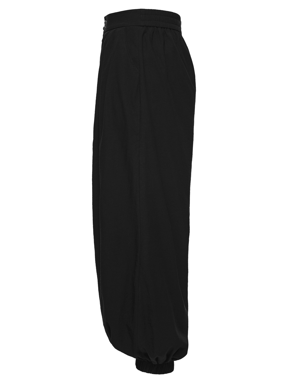 Male Black Gothic Pleated Lantern Tapered Pants