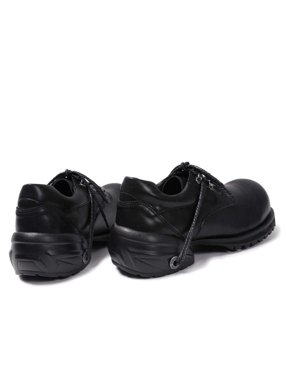 Male Black Punk Lace-Up Shoes with Chunky Platform Soles