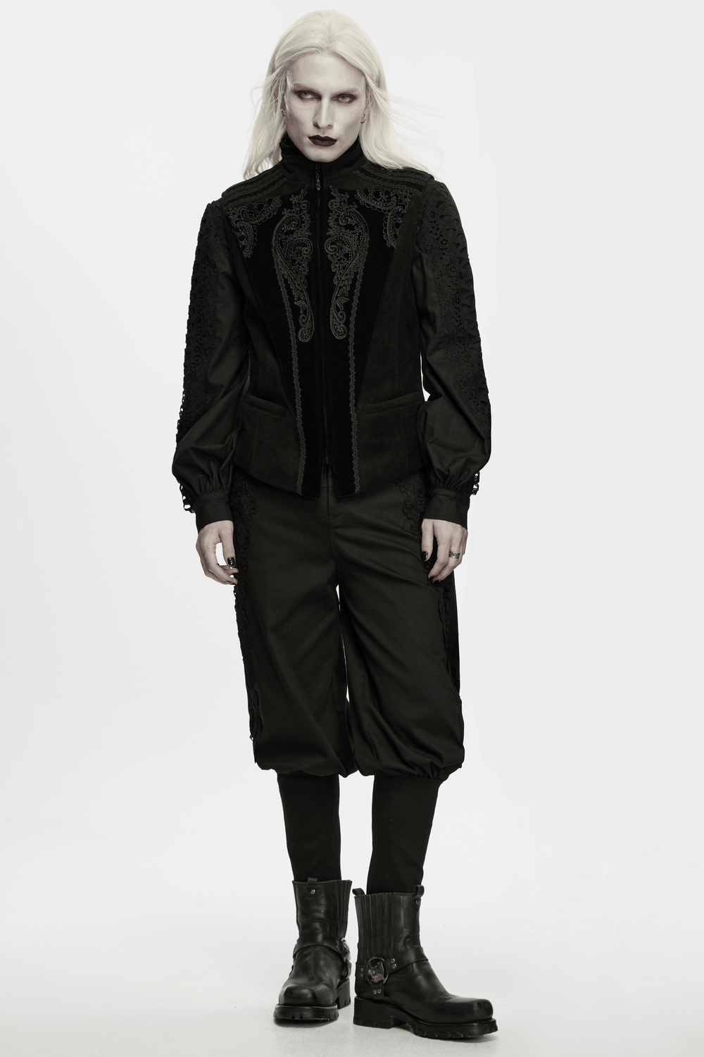 Male Court Waistcoat with Embroidered Lace Details