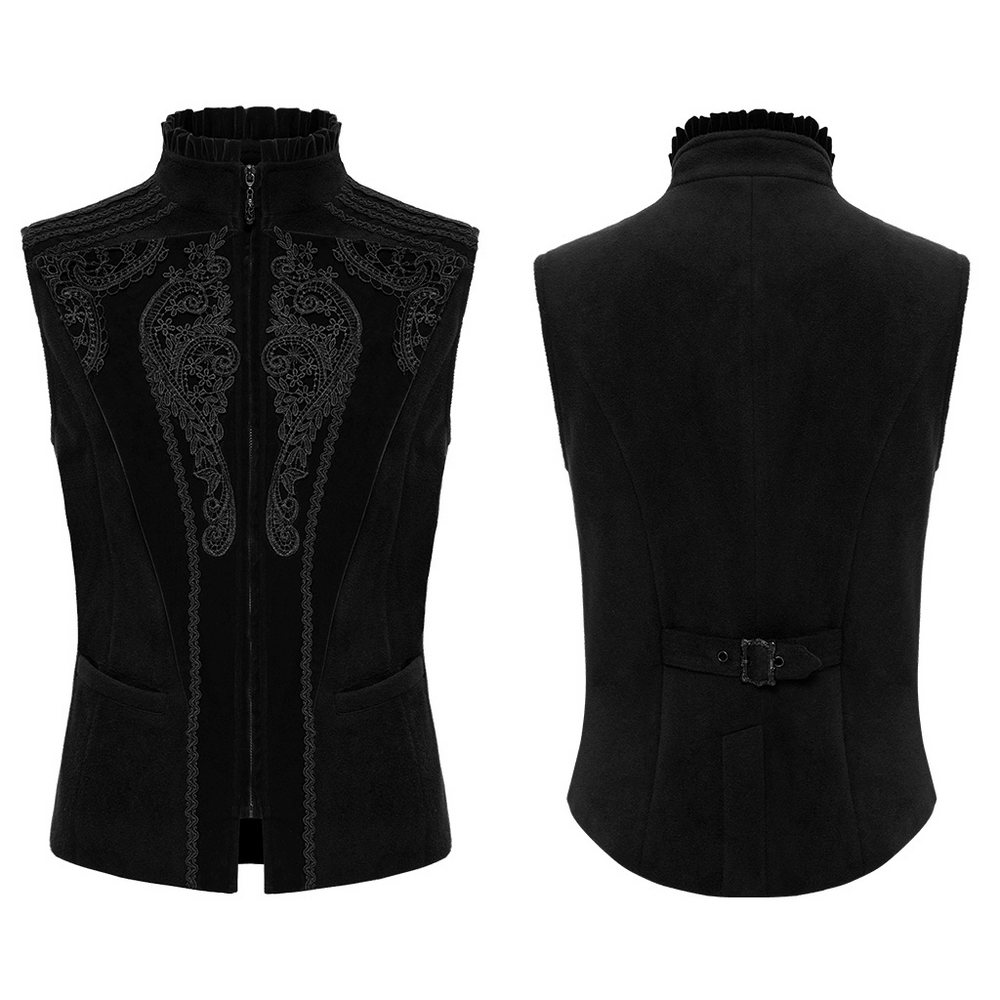 Male Court Waistcoat with Embroidered Lace Details