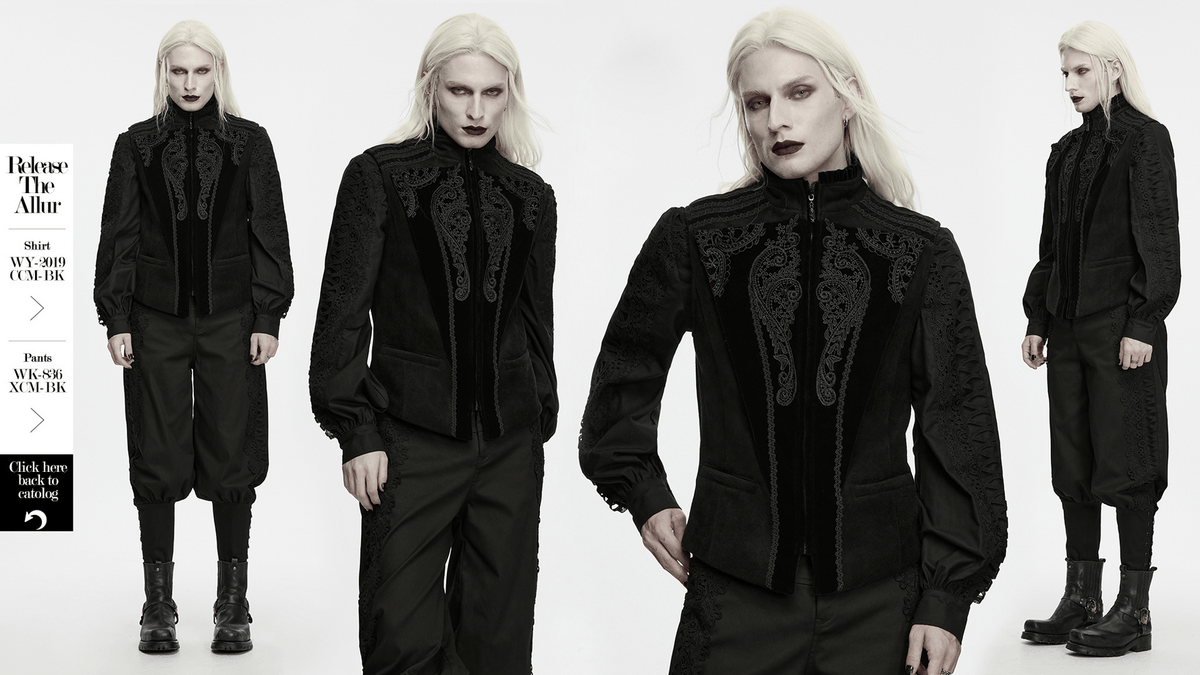 Male Court Waistcoat with Embroidered Lace Details