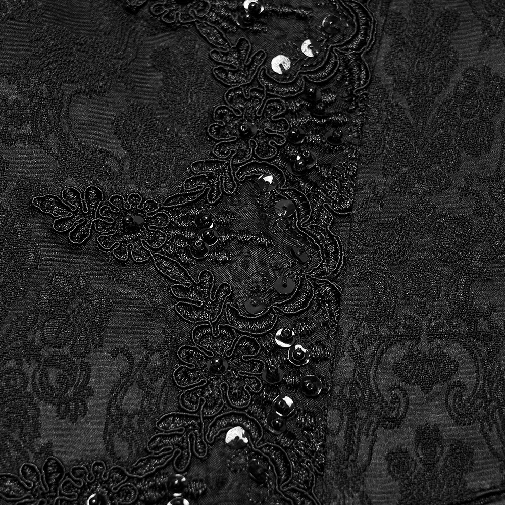 Male Jacquard Waistcoat with Ornate Buckle Fastening