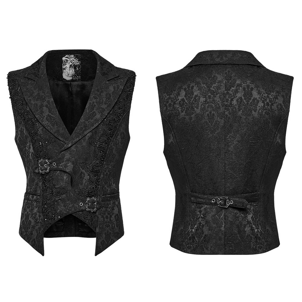 Male Jacquard Waistcoat with Ornate Buckle Fastening