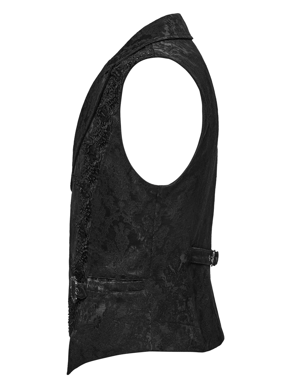 Male Jacquard Waistcoat with Ornate Buckle Fastening