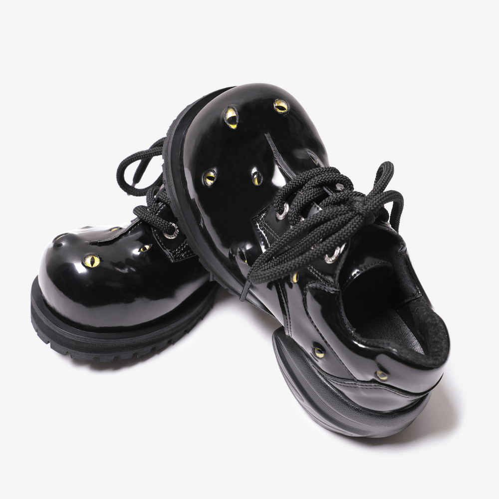 Male Patent Cat Eye Chunky Platform Derby Shoes