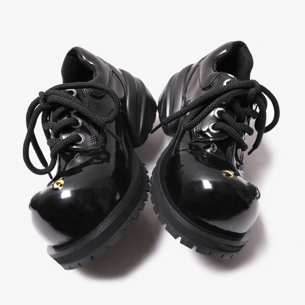 Male Patent Cat Eye Chunky Platform Derby Shoes