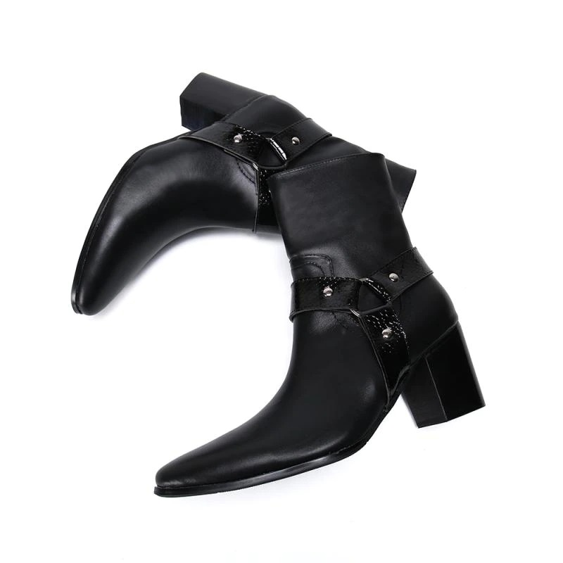 US SALE of Real Leather Ankle Boots / Fashion High Heels Pointed Toe Zip Short Footwear