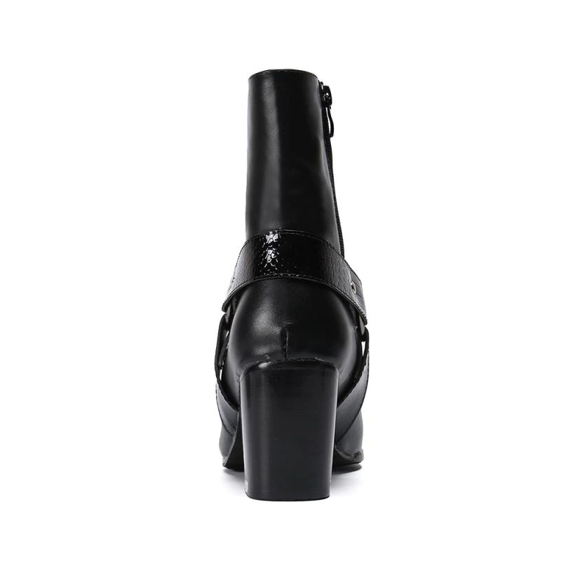 US SALE of Real Leather Ankle Boots / Fashion High Heels Pointed Toe Zip Short Footwear