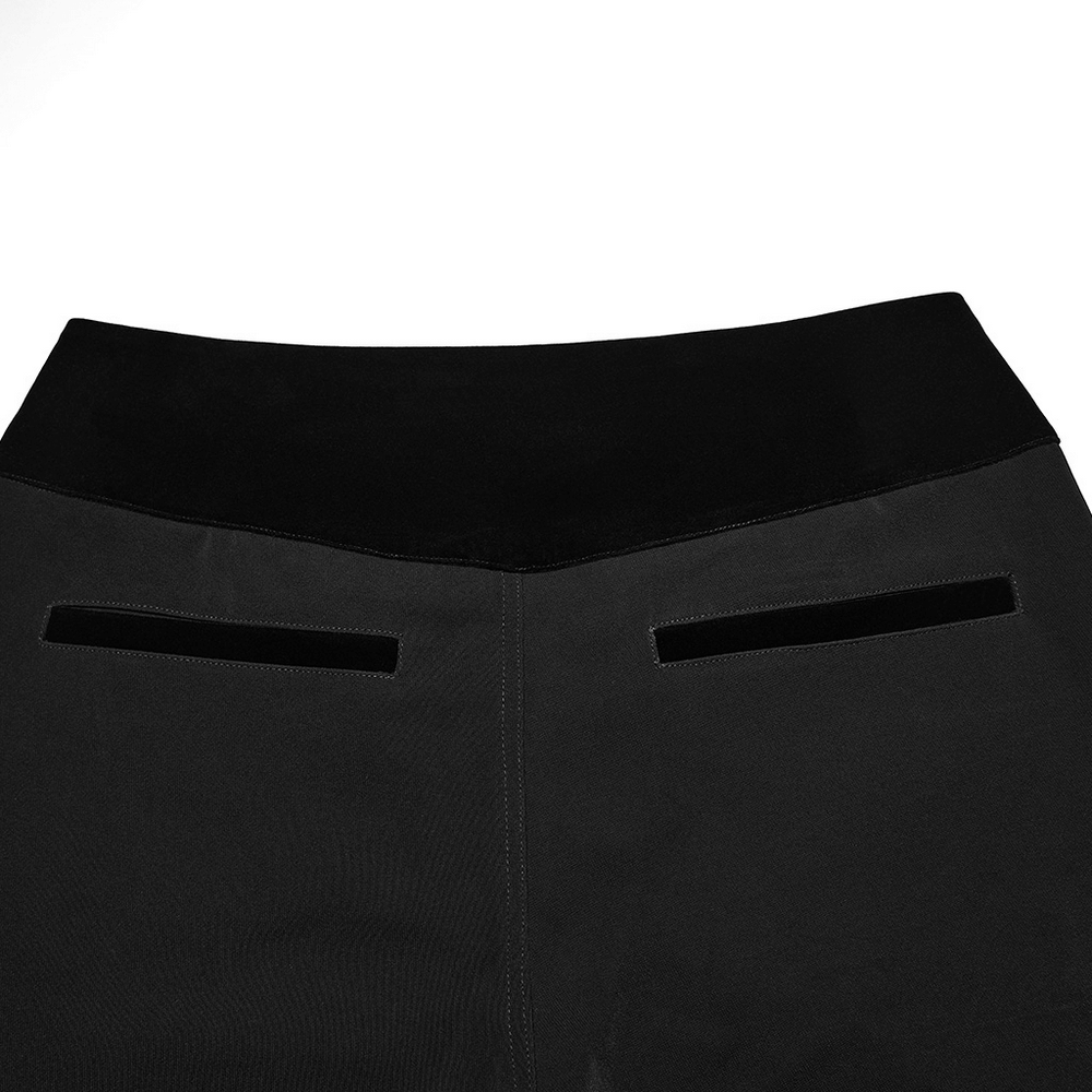 Male Velvet Trim Tailored Trousers with Lace Side Panels