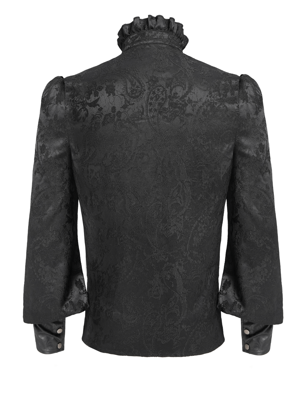 Male Victorian Shirt with Brocade and Leather Trim
