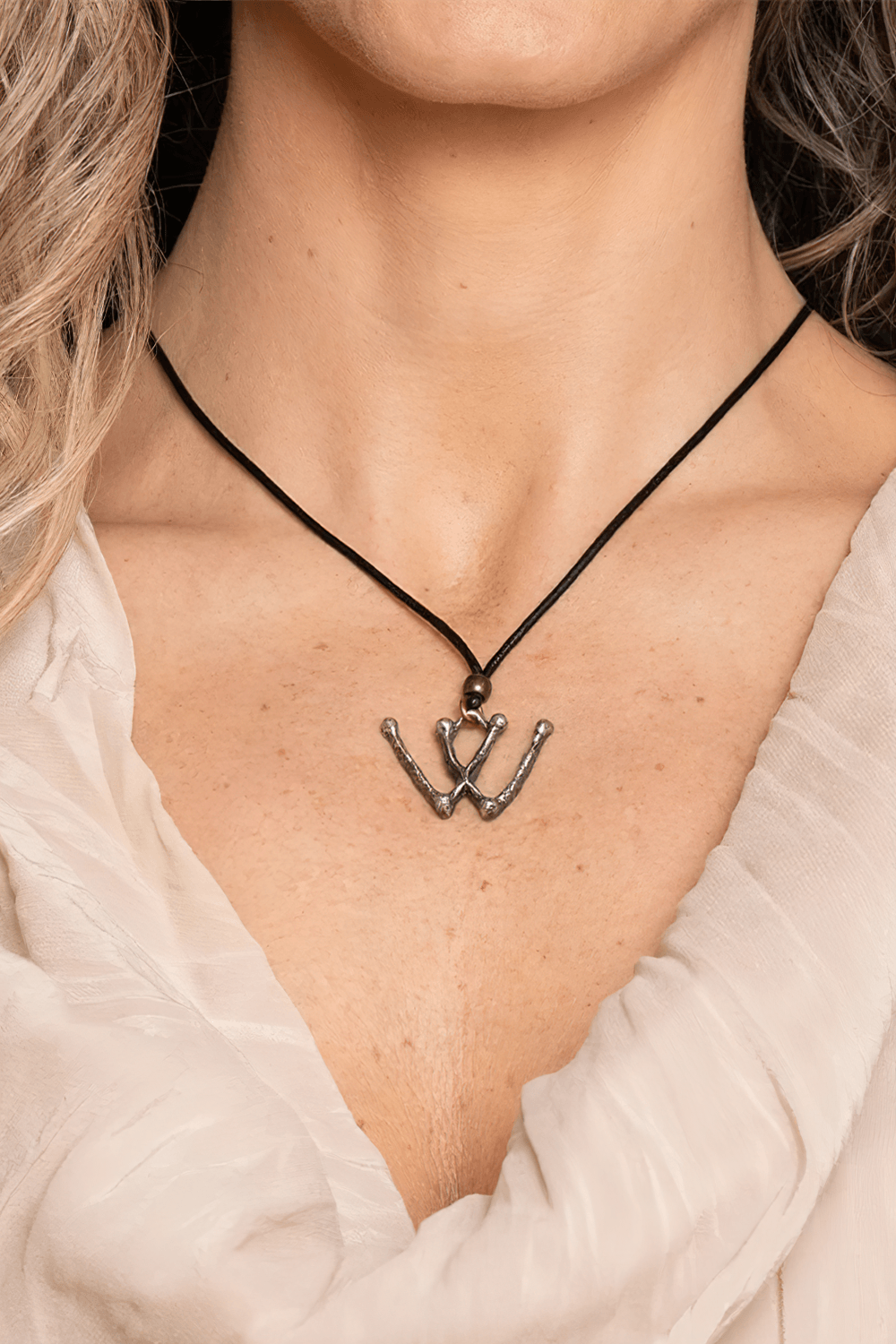 Marian Mark Pewter Amulet Gothic Protection Necklace