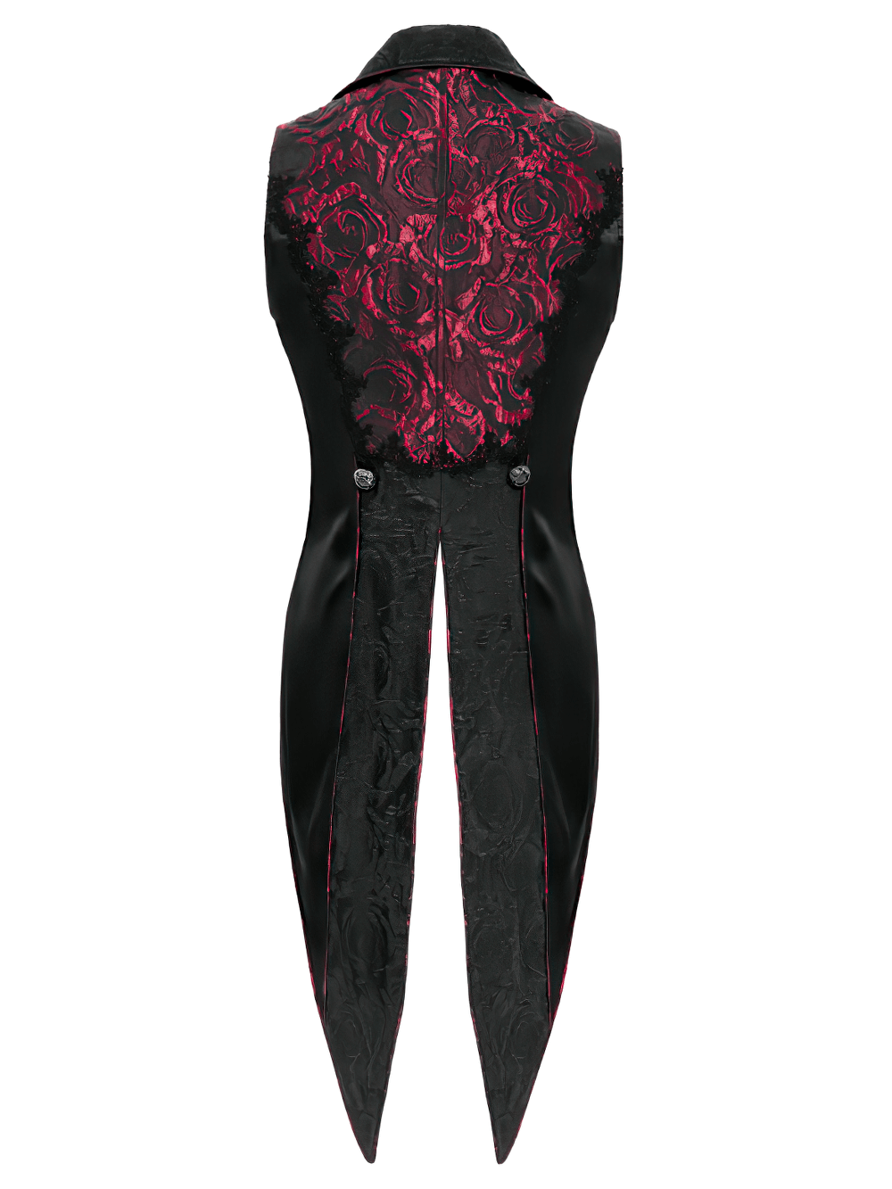 US SALE of Men's Gothic Brocade Tailcoat Vest with Cross Detail