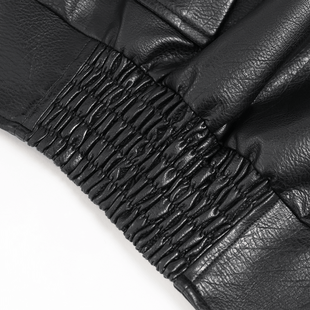 Men's Black Gothic Punk Biker Jacket with Spikes