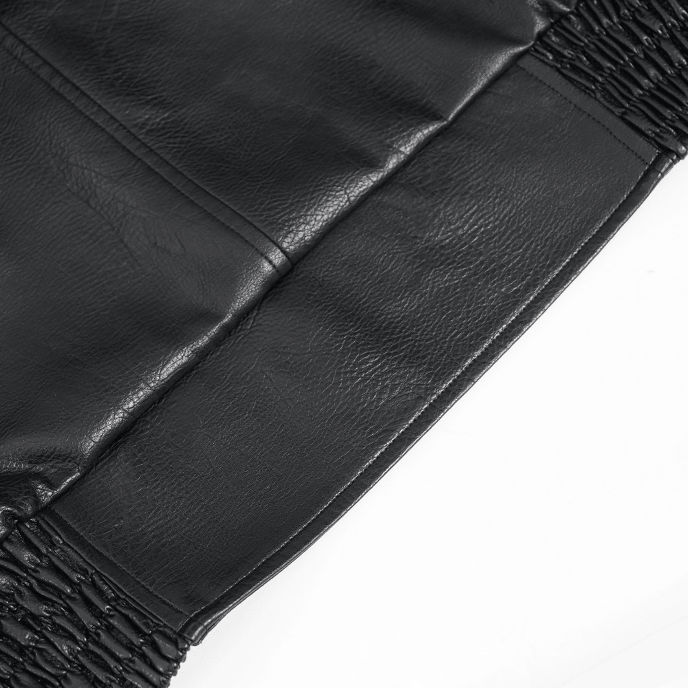 Men's Black Gothic Punk Biker Jacket with Spikes