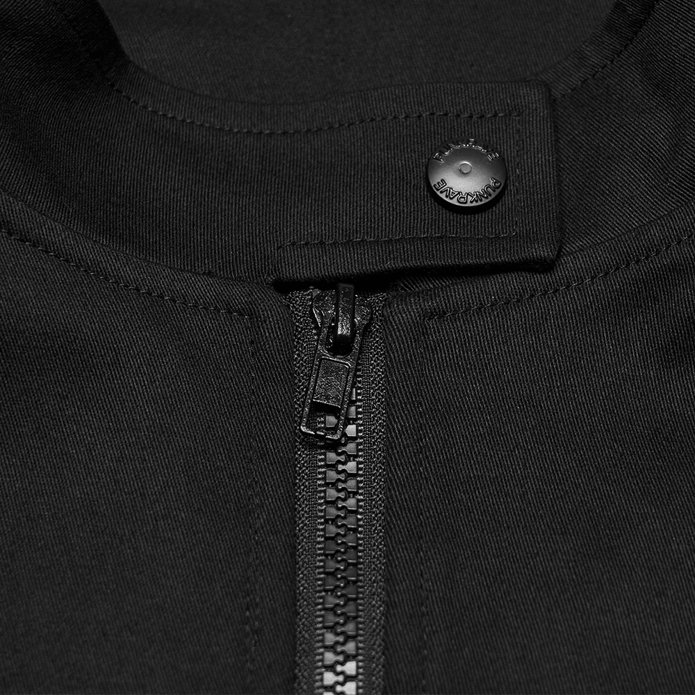 Men's Black Industrial Punk Vest with Rivet Detail