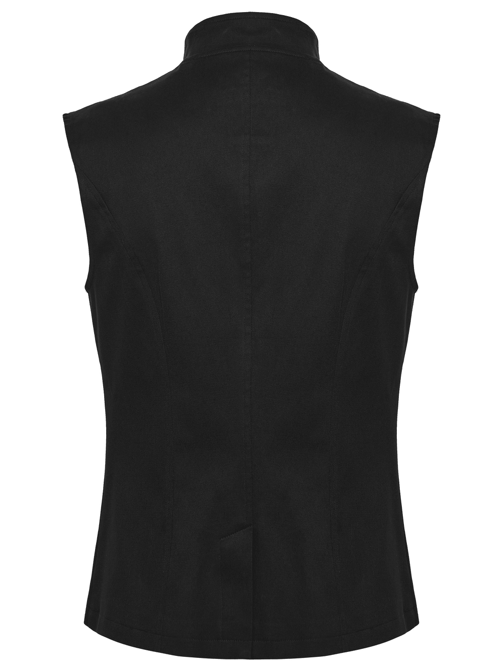 Men's Black Industrial Punk Vest with Rivet Detail