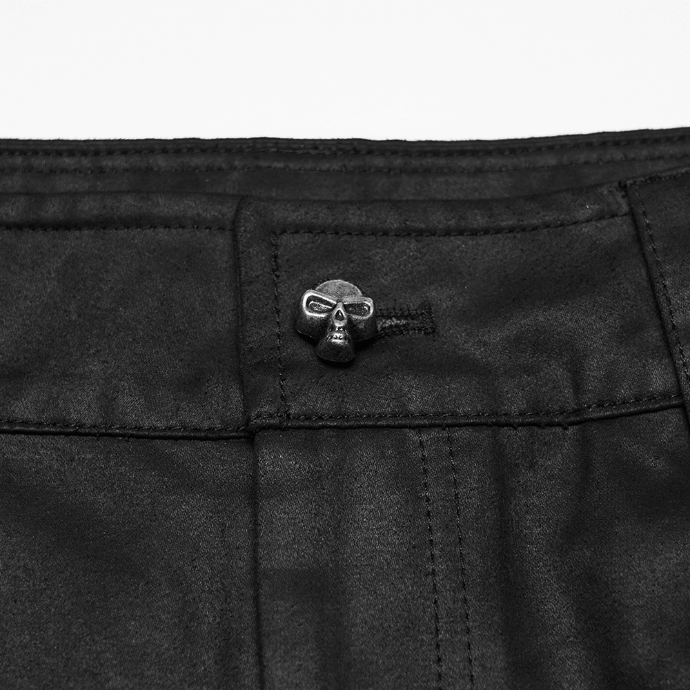 Men's Black Punk Mesh Panel Shorts with Studs