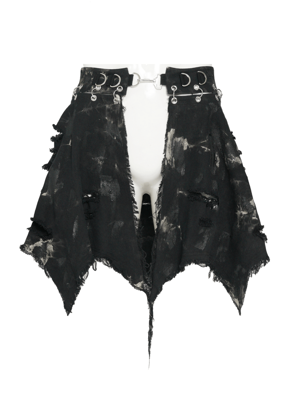 Men's Distressed Punk Waist Skirt With Asymmetrical Hem
