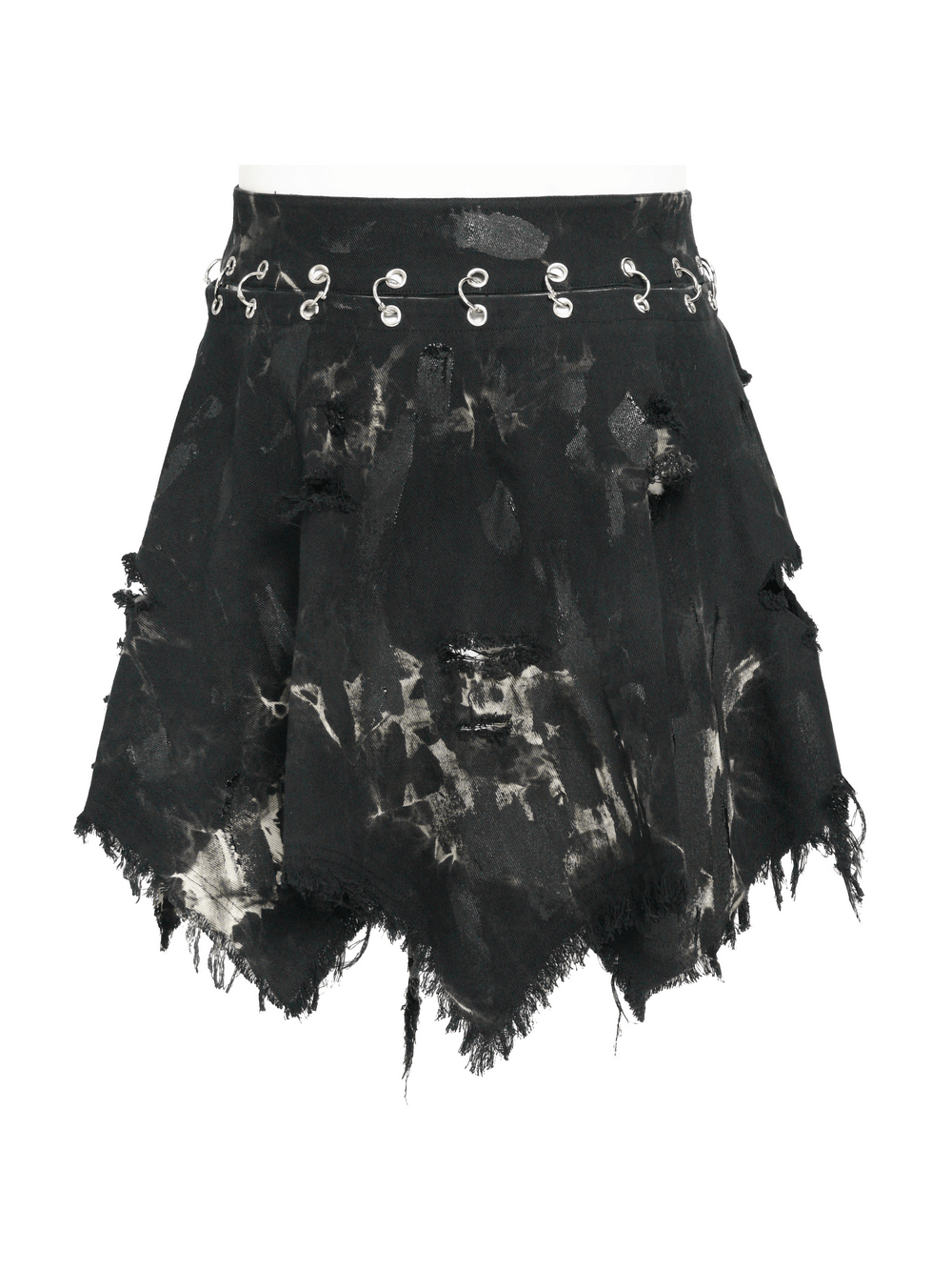 Men's Distressed Punk Waist Skirt With Asymmetrical Hem