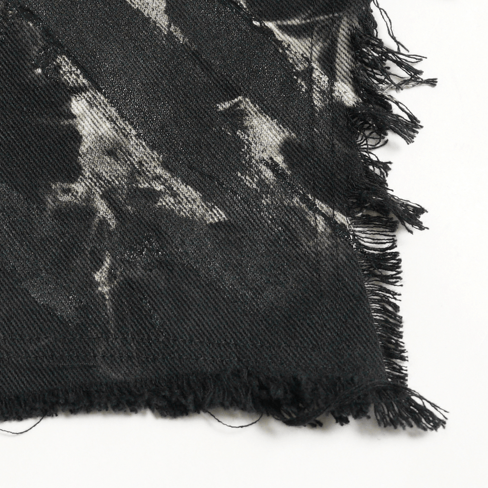 Men's Distressed Punk Waist Skirt With Asymmetrical Hem