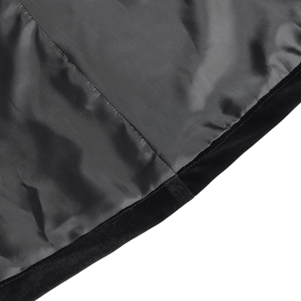 Men's Elegant Black Burgundy Gothic Velvet Tailcoat