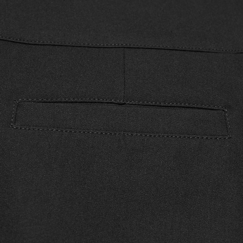 Men's Gothic Batwing Pleated Tapered Black Trousers