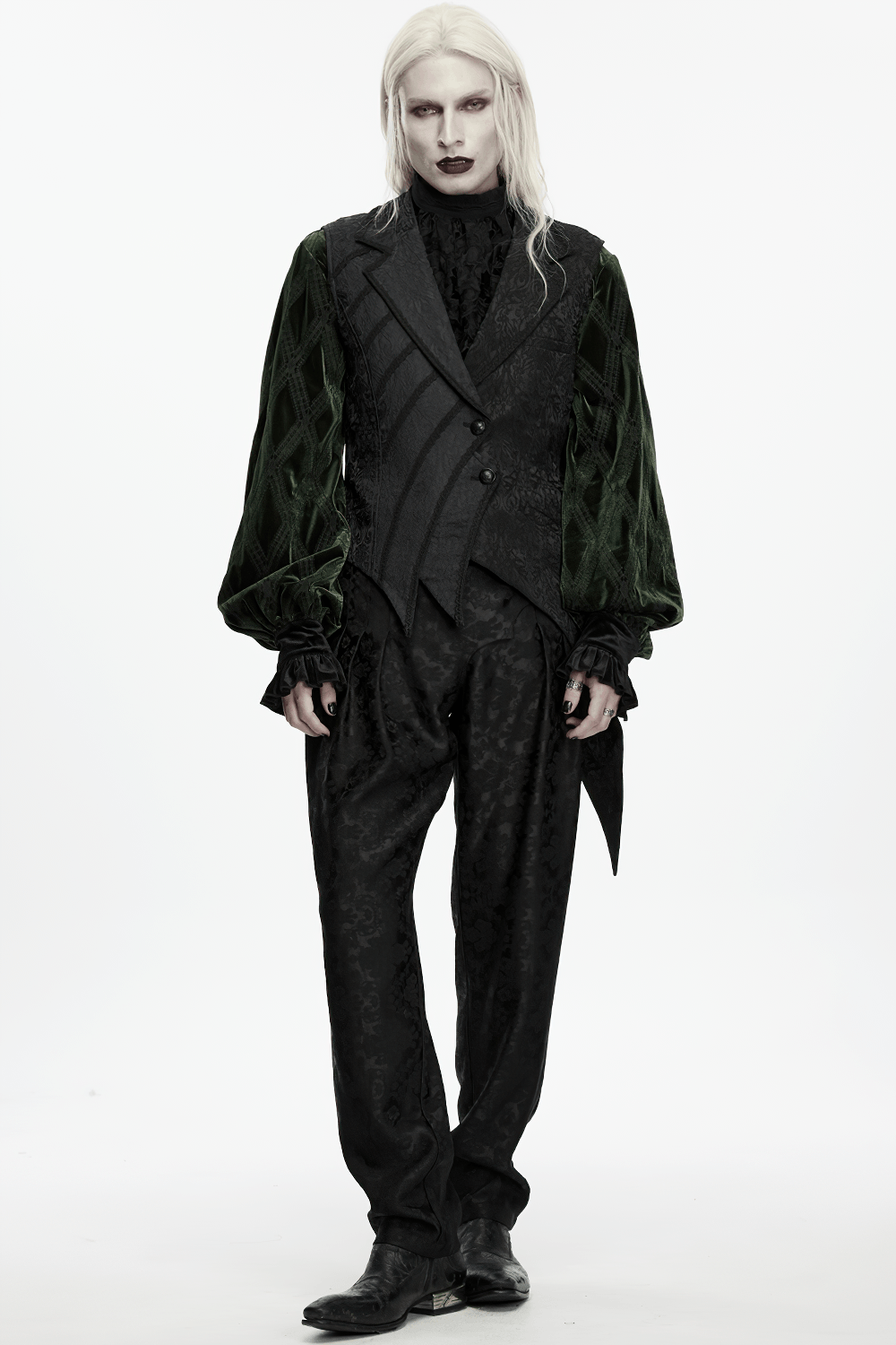 Men's Gothic Jacquard Asymmetrical Tailcoat Vest