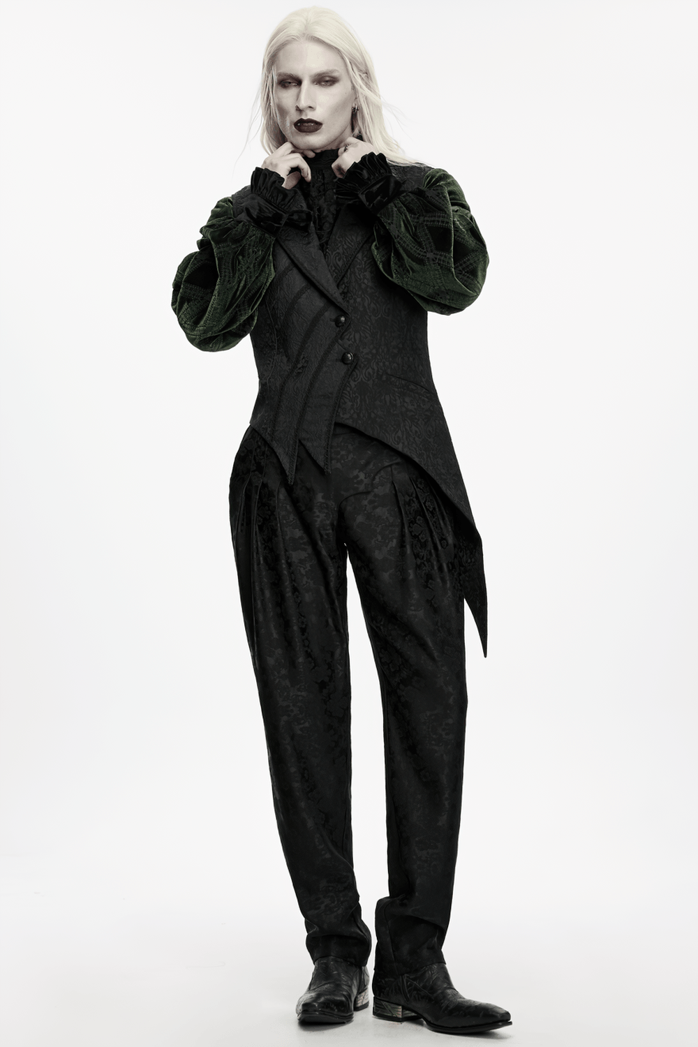 Men's Gothic Jacquard Asymmetrical Tailcoat Vest