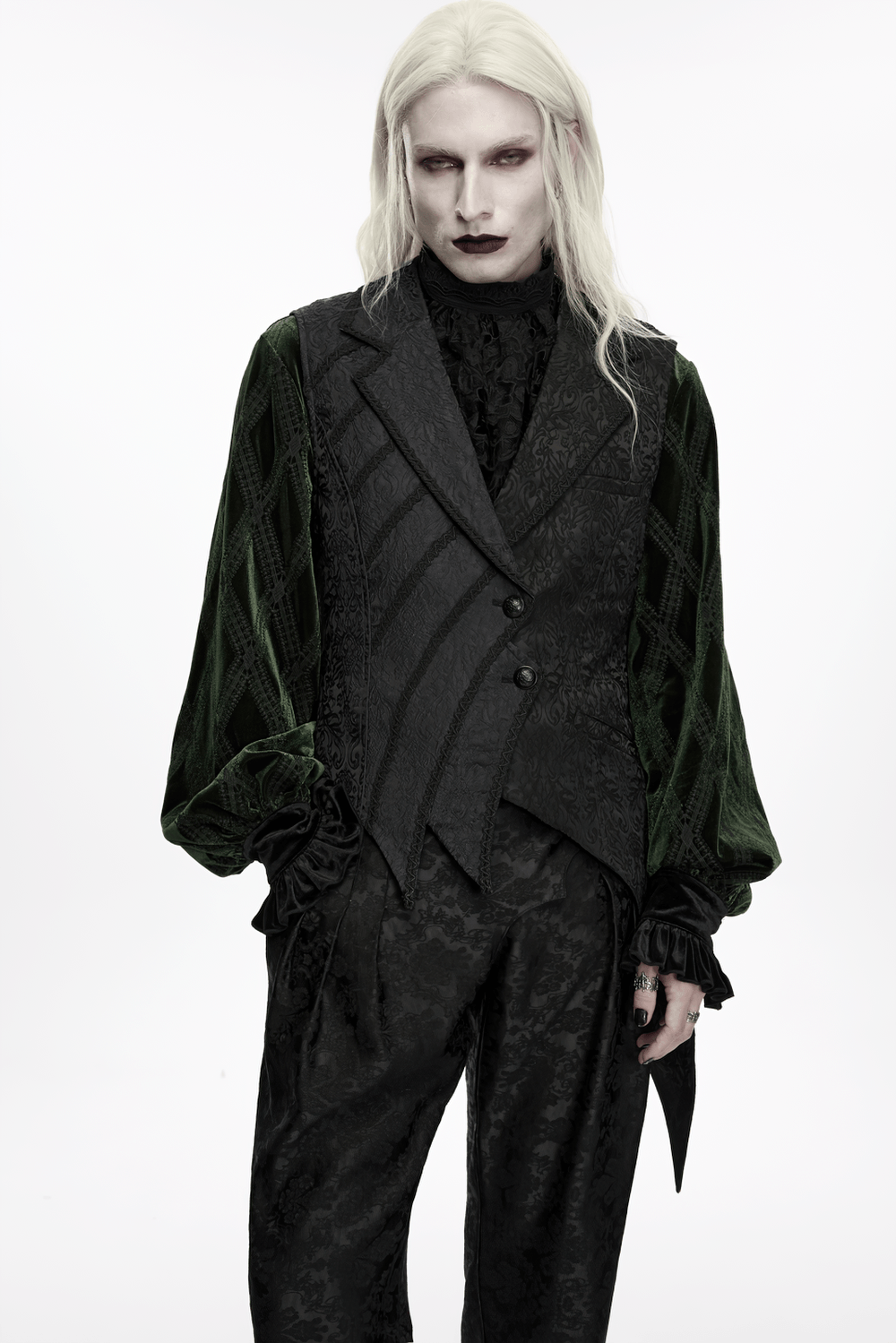 Men's Gothic Jacquard Asymmetrical Tailcoat Vest