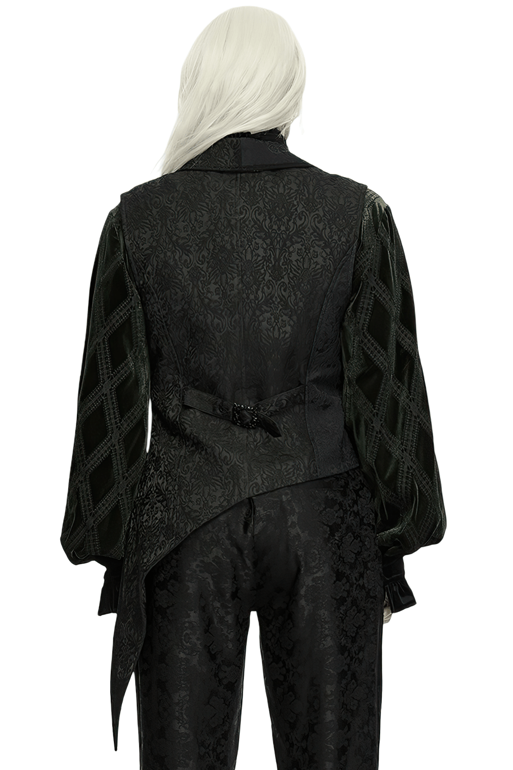 Men's Gothic Jacquard Asymmetrical Tailcoat Vest