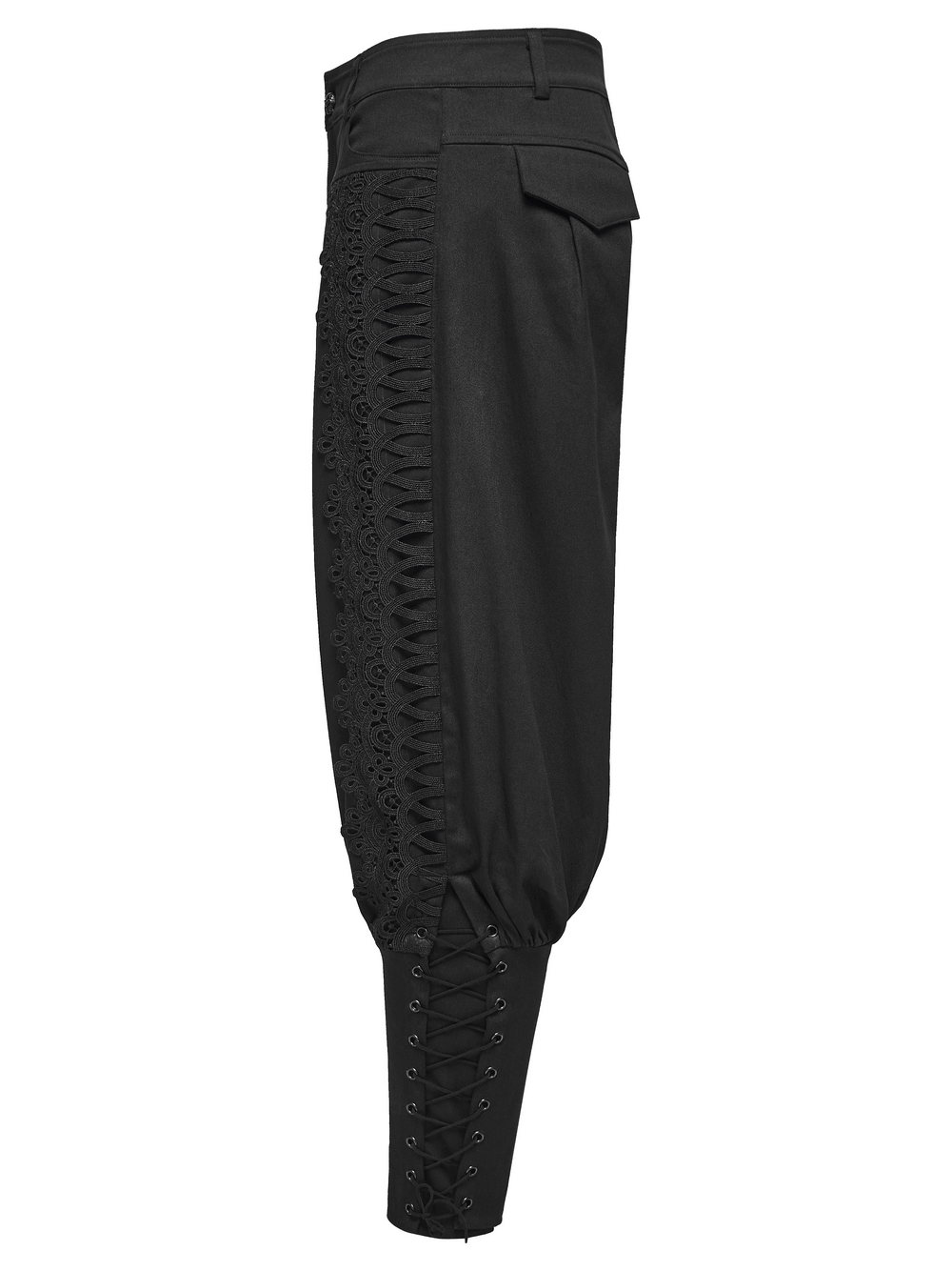 Men's Gothic Lace Panel Lantern Military Cargo Pants