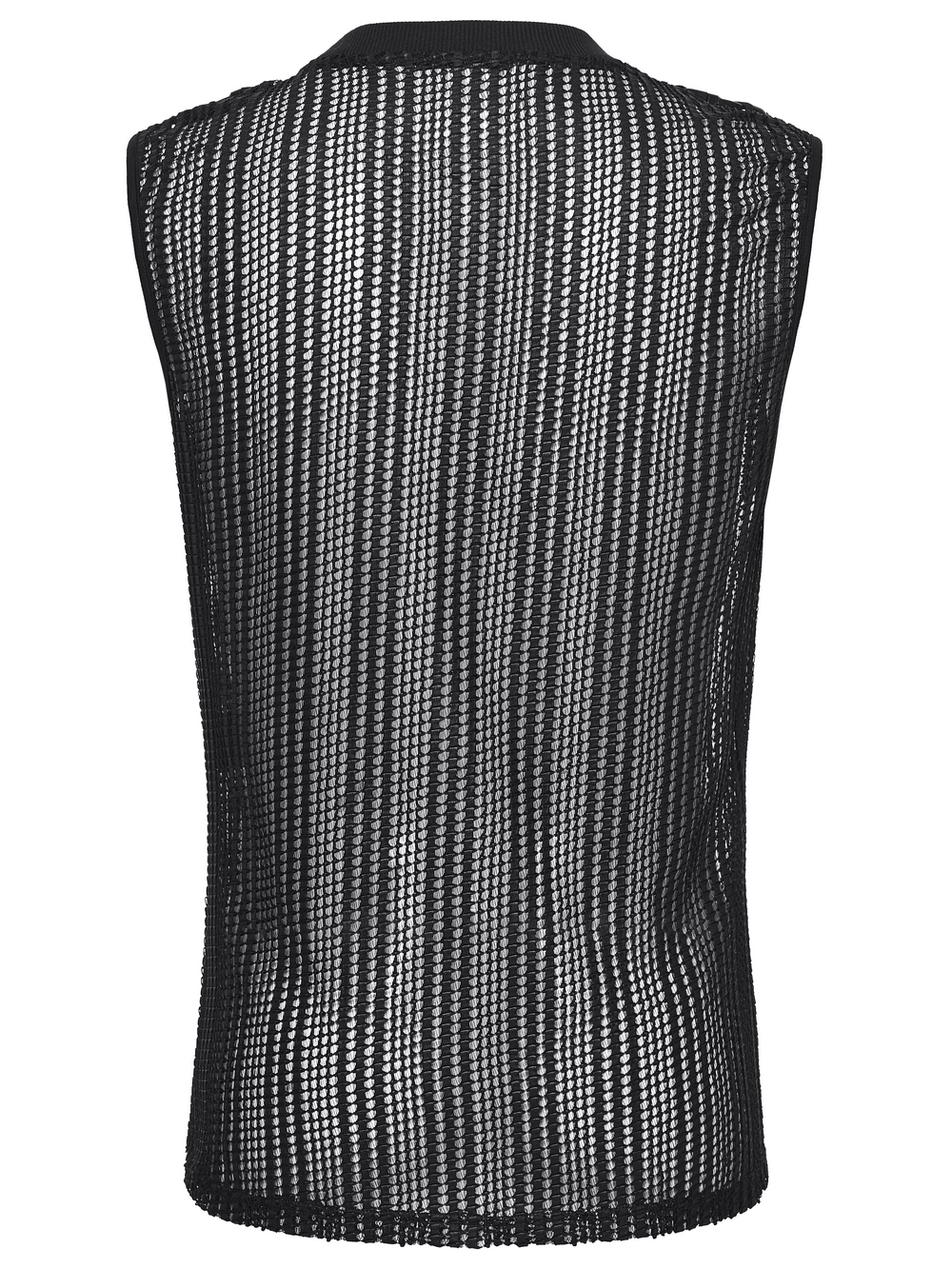Men's Gothic Mesh Sleeveless Punk Top With Buckle Details