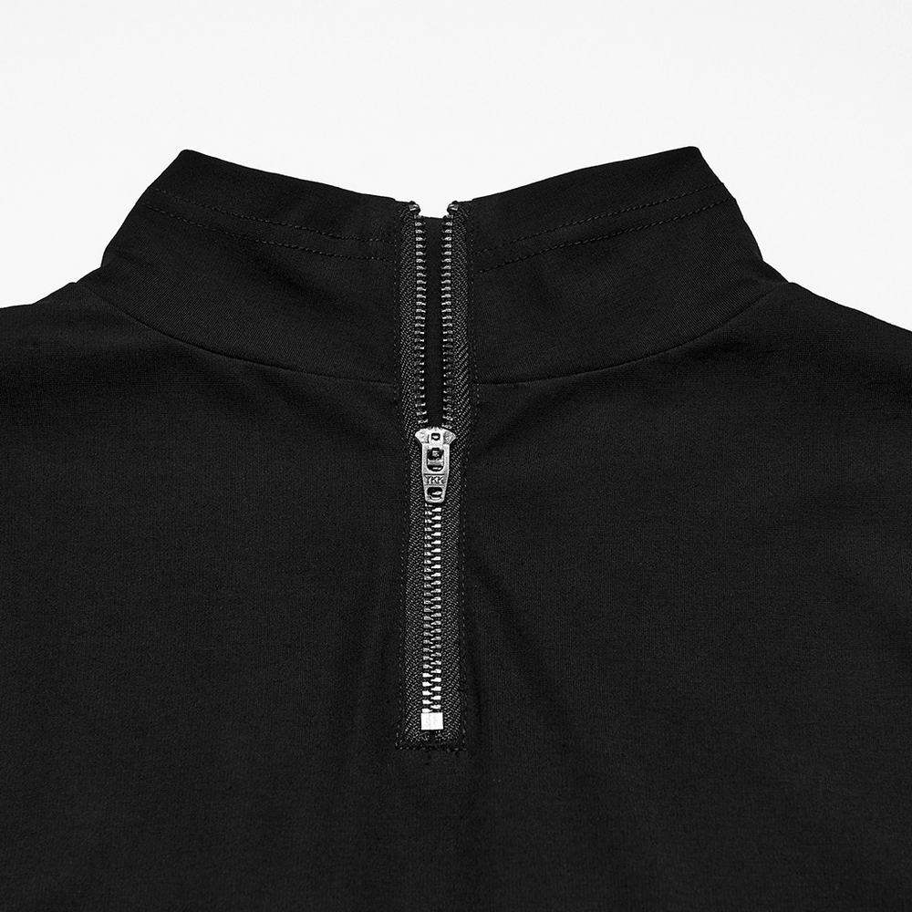 Men's Gothic Punk Geometric Knit Long-Sleeved Top