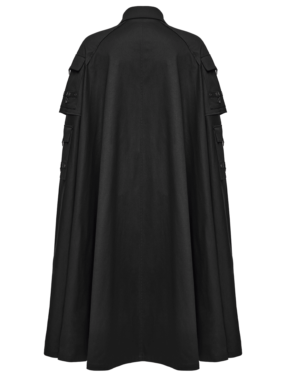 Men's Gothic Punk Long Cloak with Strap Details