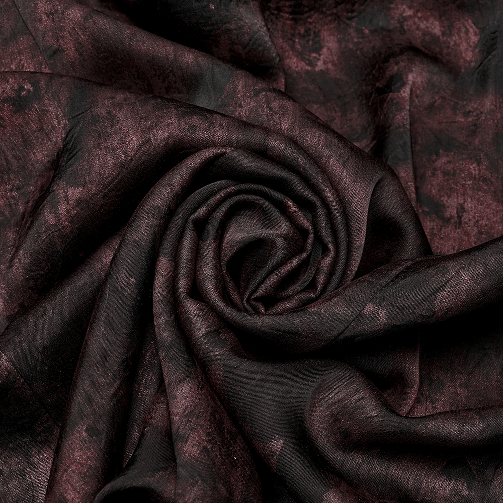 Men's Gothic Shirt with Pleated Collar and Leather Trim