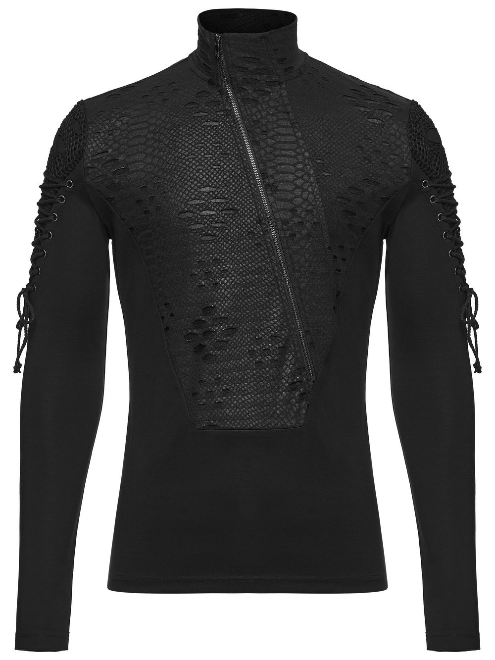 Men's Gothic Snake Texture Techwear Turtleneck Top