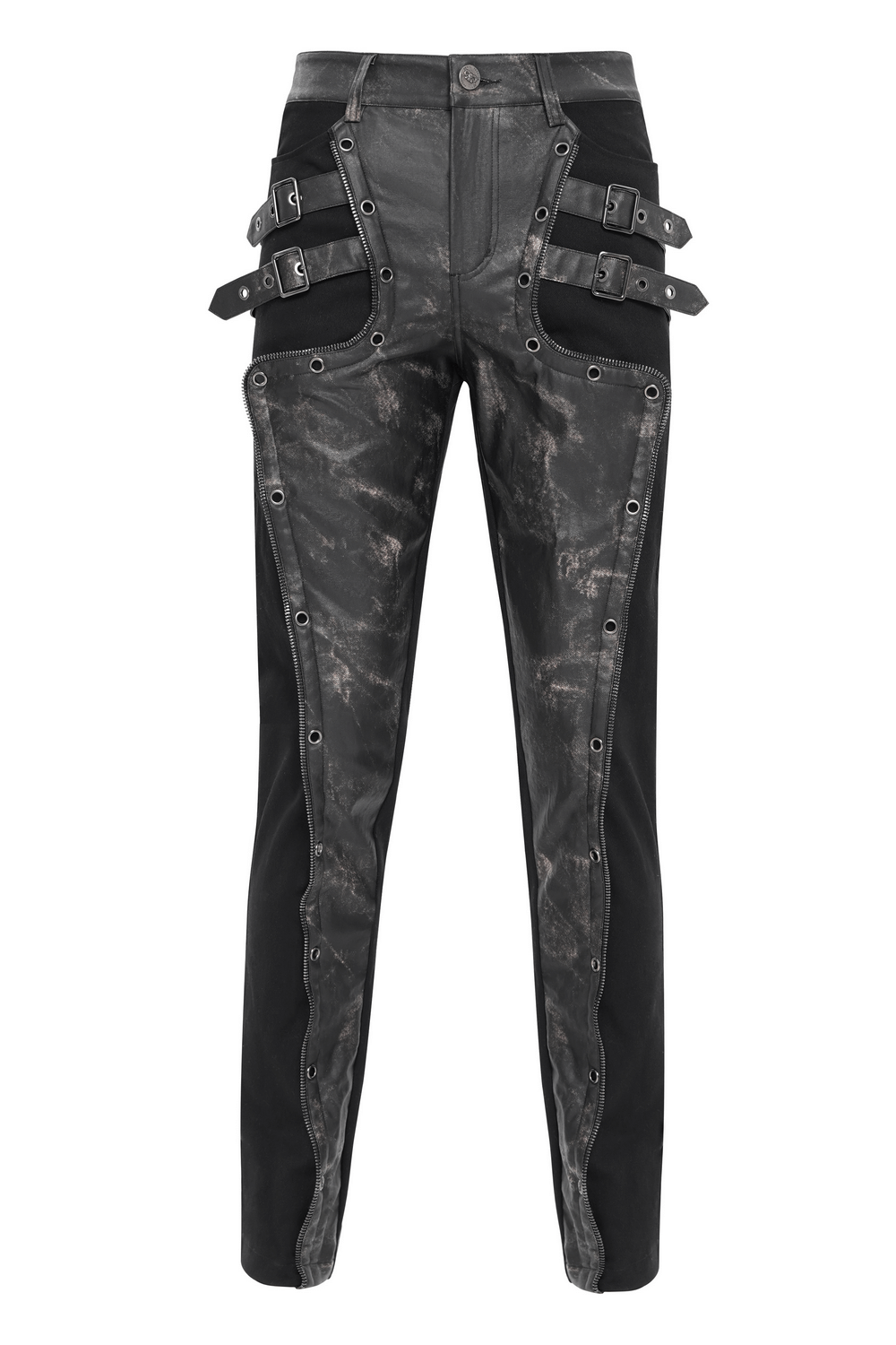 Men's Gothic Techwear Pants with Buckles and Panels