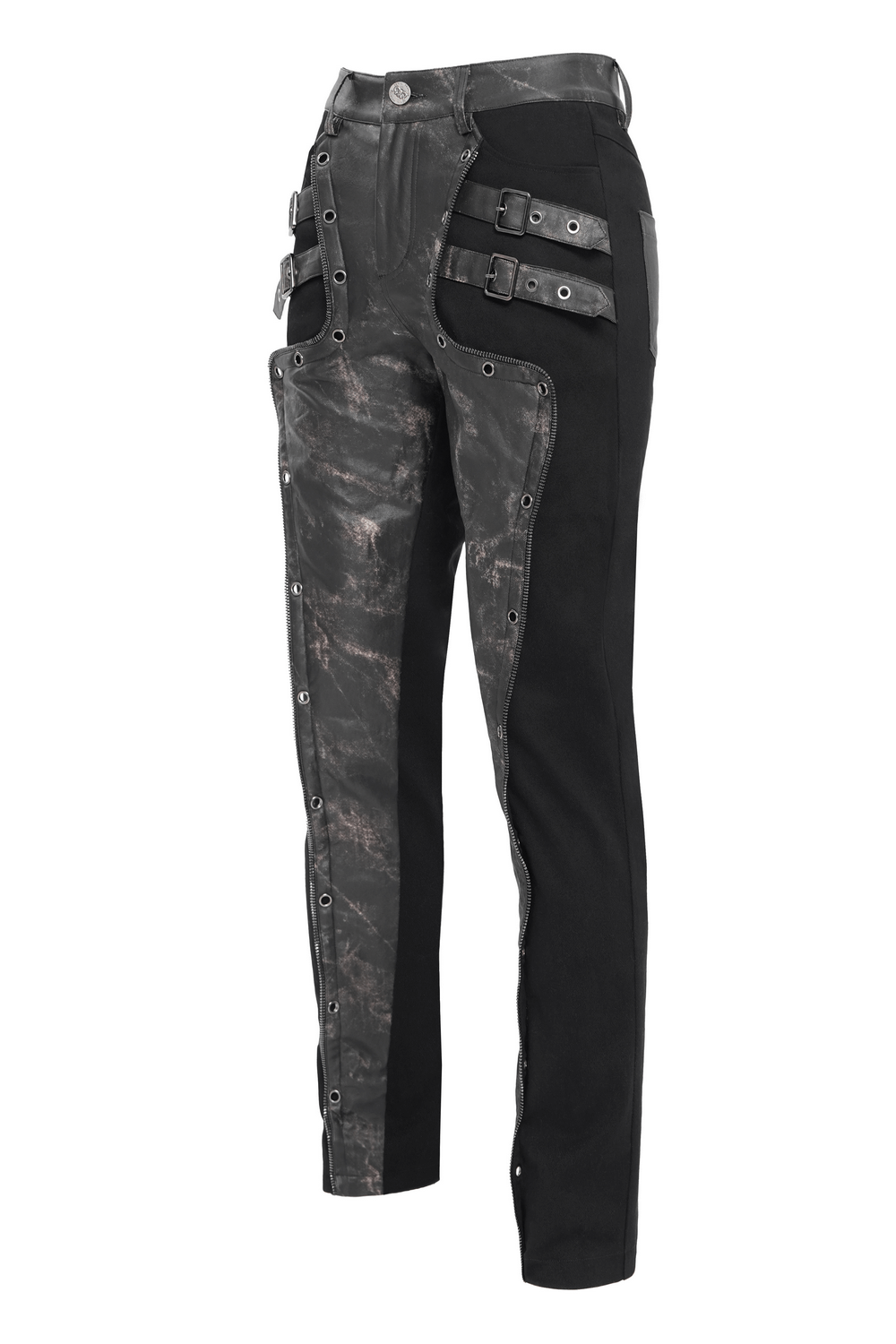 Men's Gothic Techwear Pants with Buckles and Panels