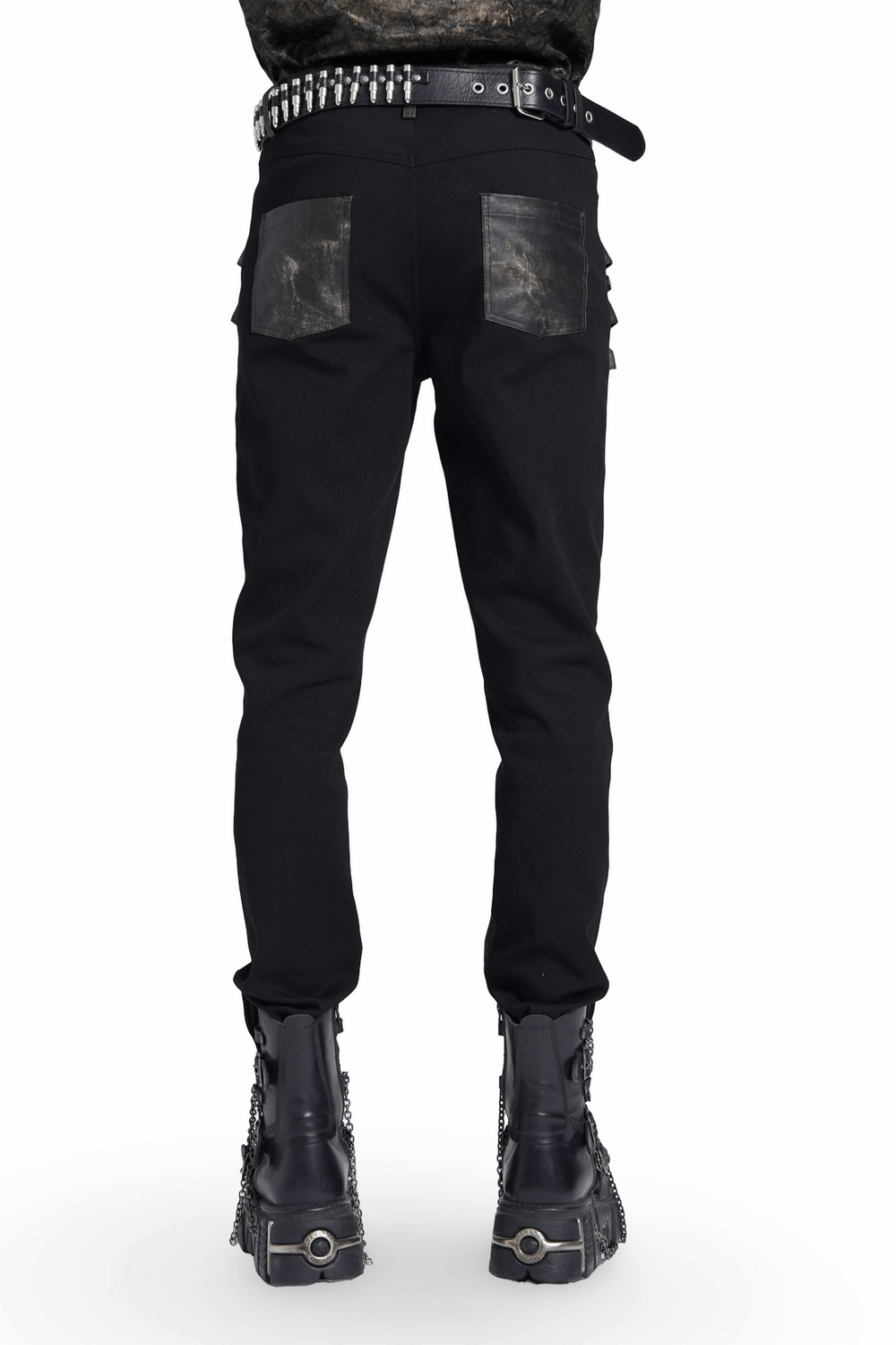 Men's Gothic Techwear Pants with Buckles and Panels