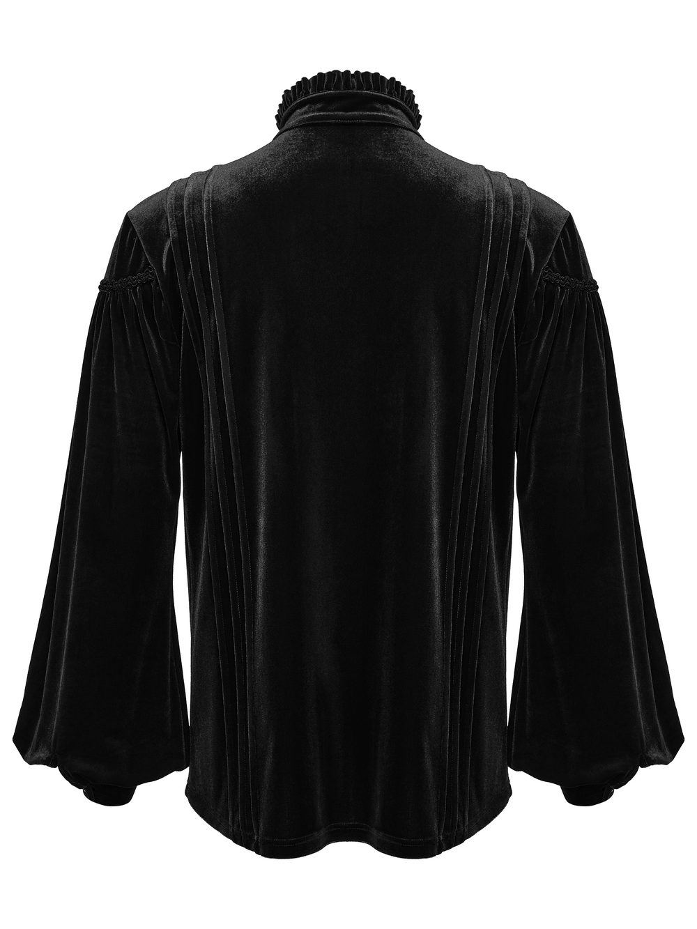 Men's Gothic Velvet Shirt with Embroidery and Ruffles
